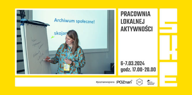 grafika zapowiadająca warsztaty z zakładania archiwum społecznego, które odbędą się 6-7 marca 2024 w godz. 17.00-20.00 w Poznaniu w Schronie Kultury Europa.